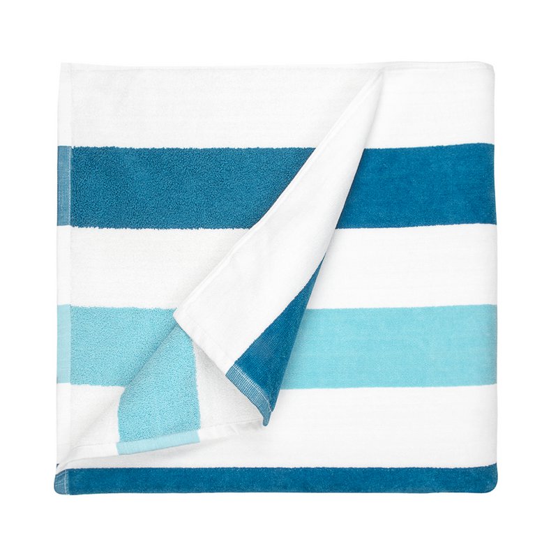 Beach Towel, 100% cotton, 90x190 cm, Stripe Petrol/Mint