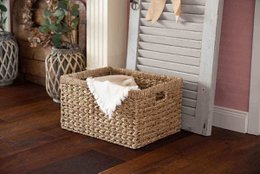 Counter, braided out of seagras - ideal as a shelf for storage