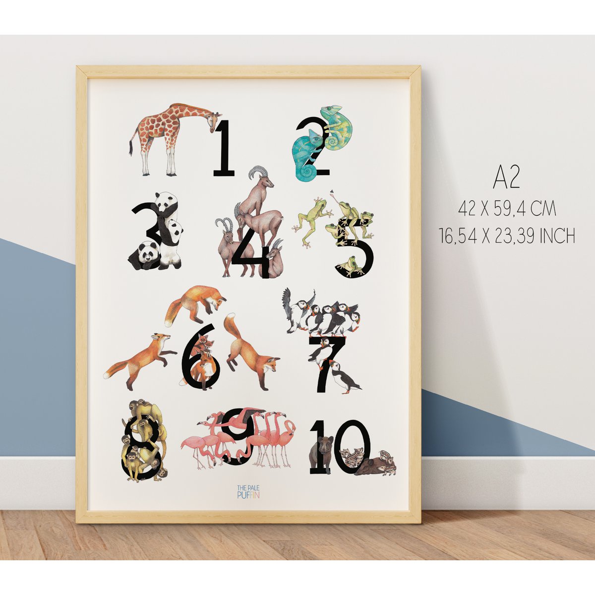 123 poster Animals - A2