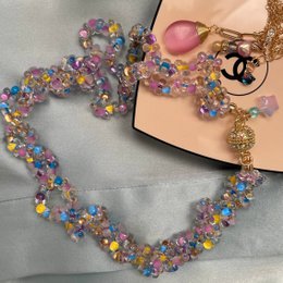 Collier de perles de cristal tchèque avec fermeture magnétique plaquée or, collier incontournable