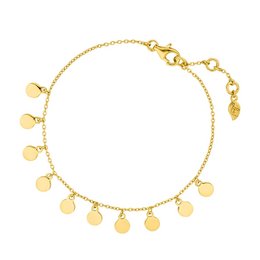 Bracciale con piastrine, placcato oro giallo 18 carati