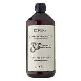 Natural fabric softener with bergamot and lavender scents, 1000ml bottle.