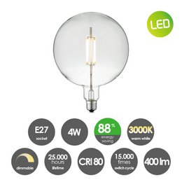 Home Sweet Home suspension bronze Saga Globe - G125 - dimmable E27 clair