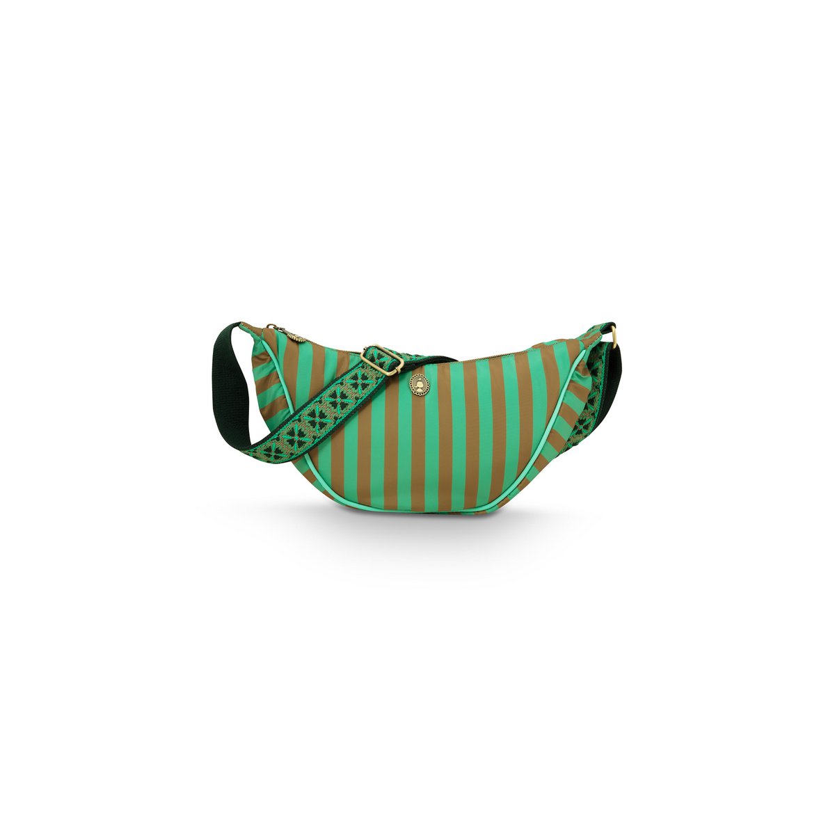 Freya Half Moon Cross Body Bag Stripe Green 34x10x16cm