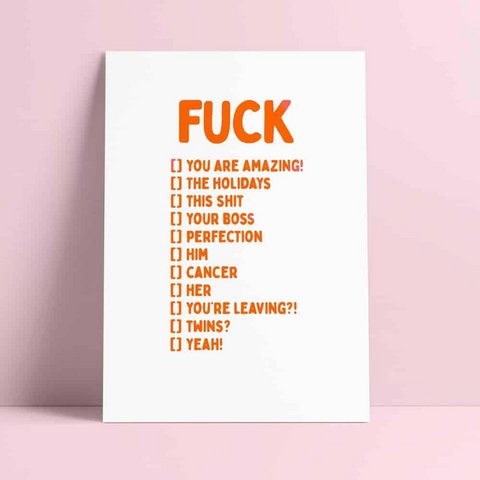 Riso print Fuck you are amazing, him, cancer, holidays ....