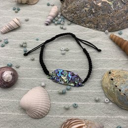 Skal armbånd | Håndlavet abalone beach vibe Perlemor macrame
