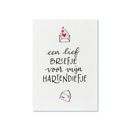 Ansichtkaart | Een lief briefje voor mijn hartendiefje