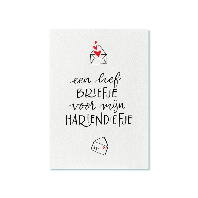 Ansichtkaart | Een lief briefje voor mijn hartendiefje