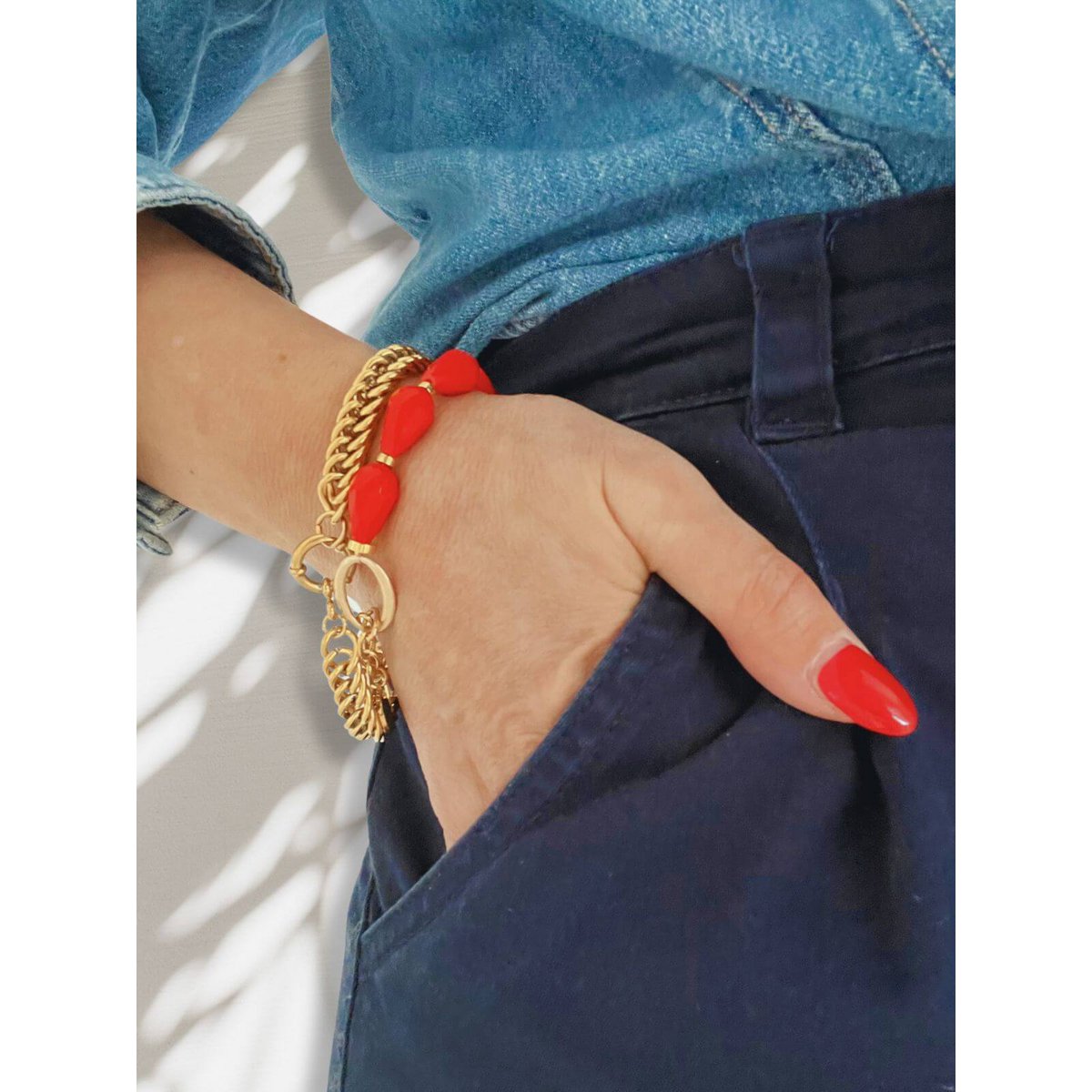 Pulsera de cuentas Lume roja