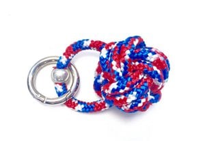Keychain ship button paracord red / white / blue