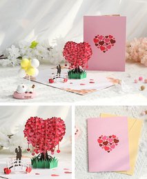 Carte pop-up 3D Love Tree pour la Saint-Valentin
