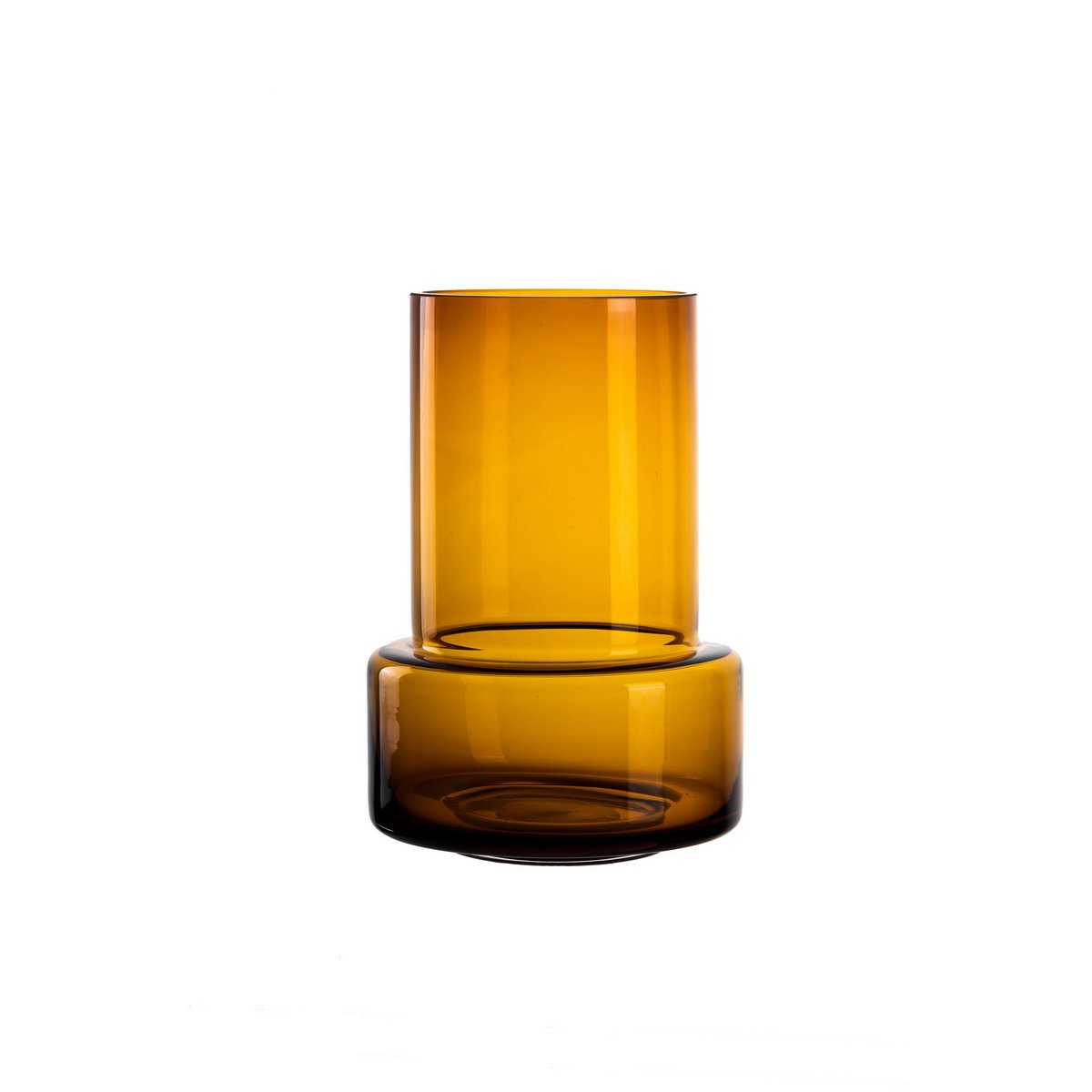 Wazon szklany w stylu retro, nowoczesny i elegancki, kolor bursztynowy, TYLER 12AM