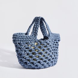 “Ingrid” gehaakte mandtas met waterdicht etui denimblauw