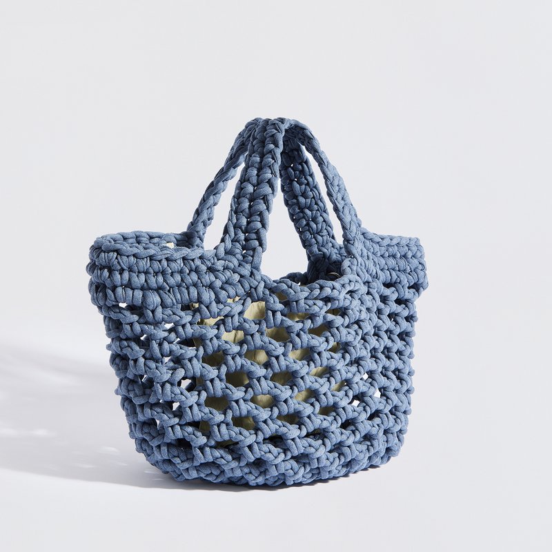 “Ingrid” gehaakte mandtas met waterdicht etui denimblauw