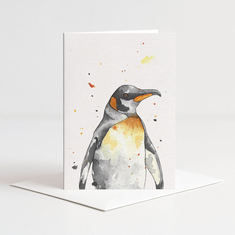 Cartoncino colore pinguino con busta