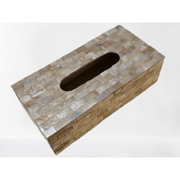 Caja de pañuelos dorada
