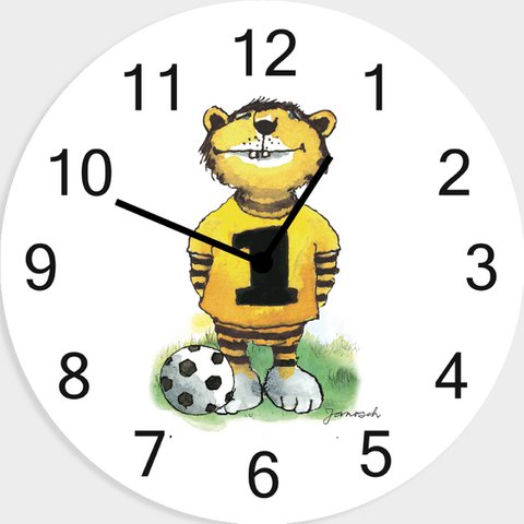 Janosch Acrylglas-Uhr - Fußball-Tiger
