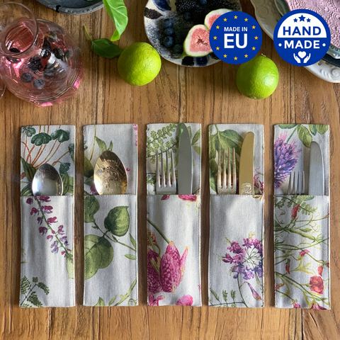 Besteckhalter, Poly-Baumwollmischung, bedruckt | Botanico