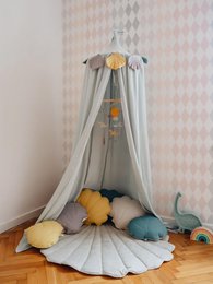 Guirlande de lin « il de mer » avec coquillages