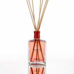 ROJO 804 (250ML), PERFUME DE AMBIENTE - DIFUSOR DE AMBIENTE CON VARILLAS, BOTELLA PINTADA A MANO, MADE IN ITALY