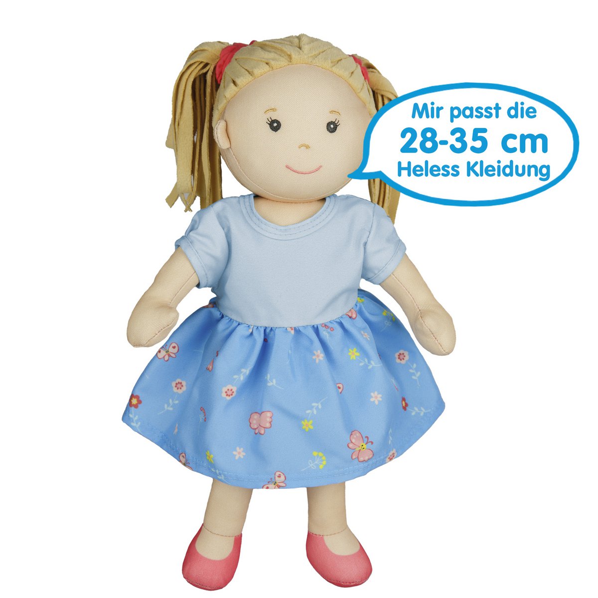 Doll di tessuto '' nela '' con vestito per indossare e decollare, 32 cm