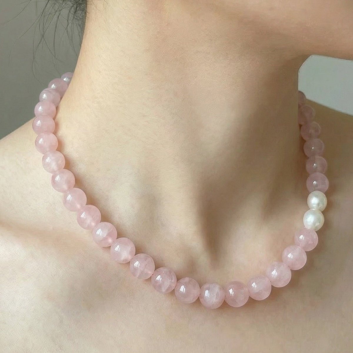 Collana Luz in quarzo rosa
