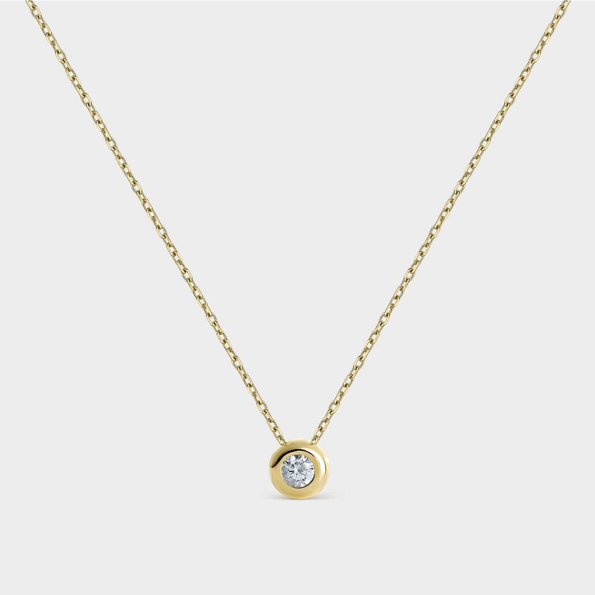 Verguld zilveren collier met zirkonia