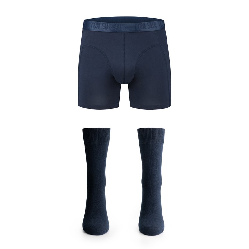 Marine - Herrestrømper - Herreboksershorts - Økologisk bomuld
