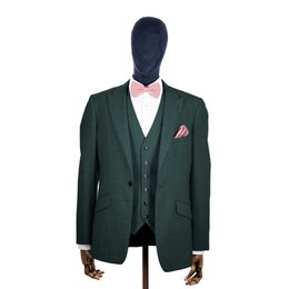 Dusty pink knitted bow tie and pocket square set
