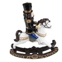 Weihnachtsdekoration Nussknacker 18 cm schwarzer Kunststoff