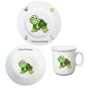 Kinderservice 3-tlg. Schildkröte mit oder ohne Wunschname