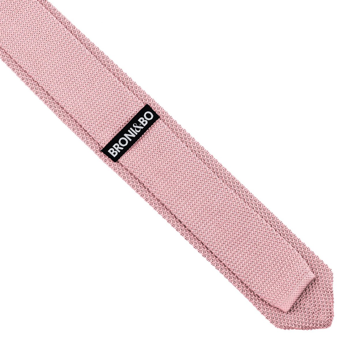 Dusty pink knitted tie and pocket square set