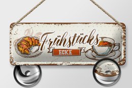 Blechschild Hinweis 27x10 cm Frühstücksecke Deko Schild