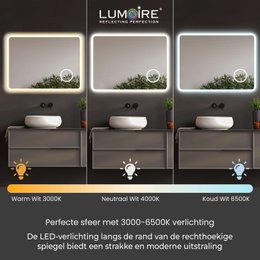 LED-spiegel Lumoire Elysium 80 cm 3x vergrootglas