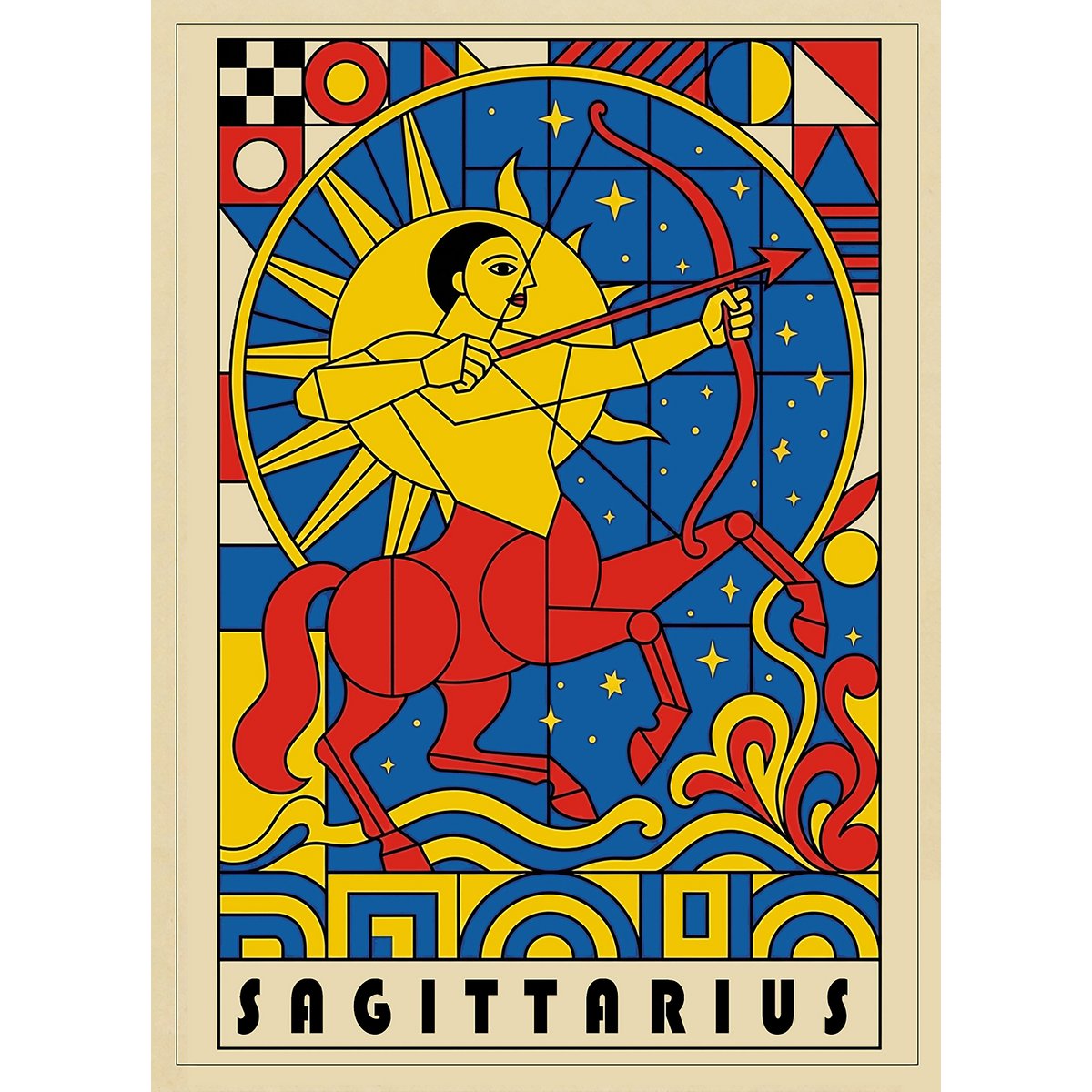 Dierenriemtekens afdrukken - Bauhaus-stijl