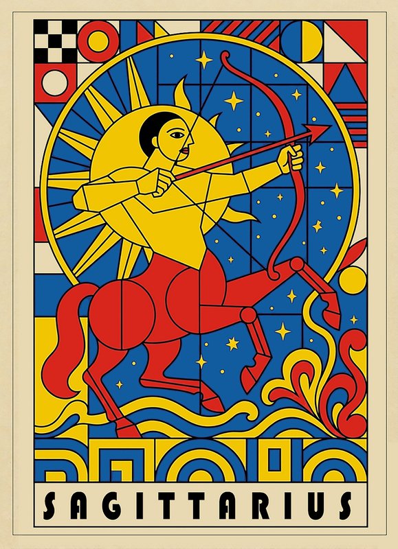 Stjernetegn Print - Bauhaus Style