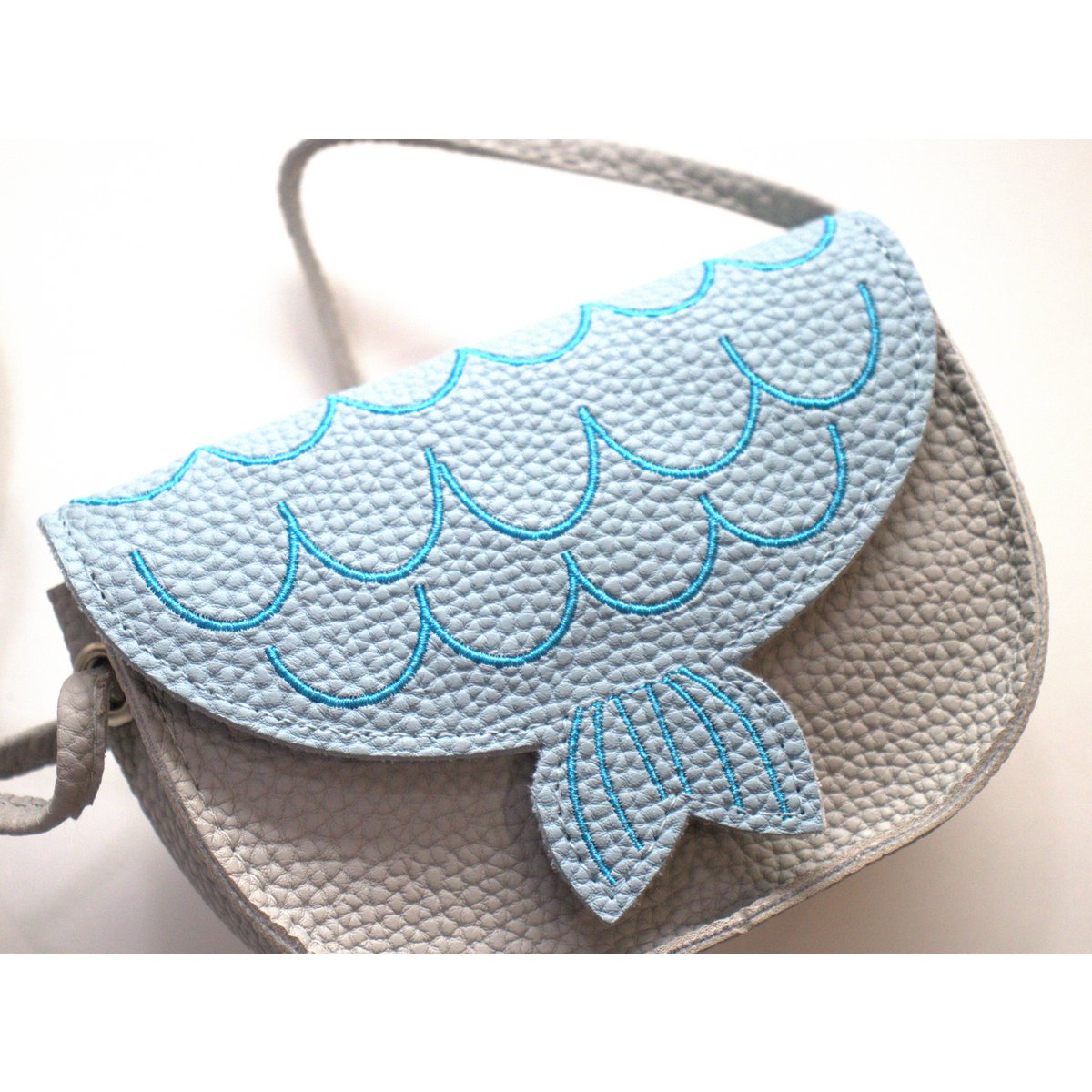 Adjustable animal shoulder bag for children "mermaid" - Asnee Blue