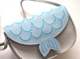Adjustable animal shoulder bag for children "mermaid" - Asnee Blue