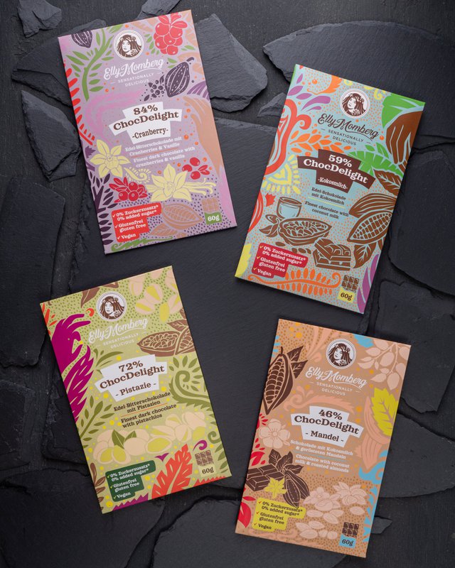 ChocDelight chocolate bars set of 4 - no added sugar I 240 g