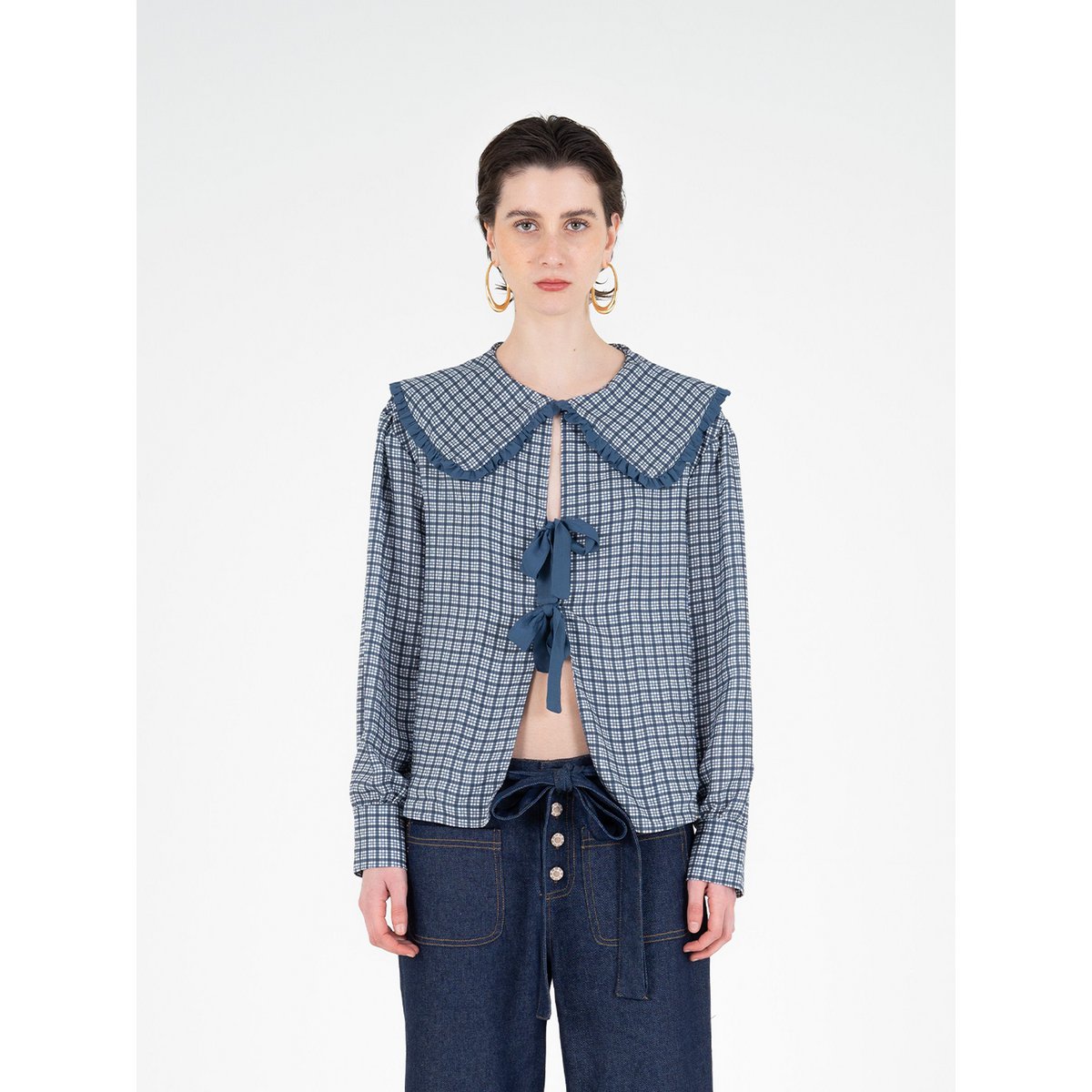Mystic bluse med tartan print