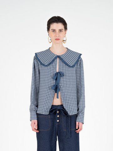 Mystieke blouse met Schotse ruitprint