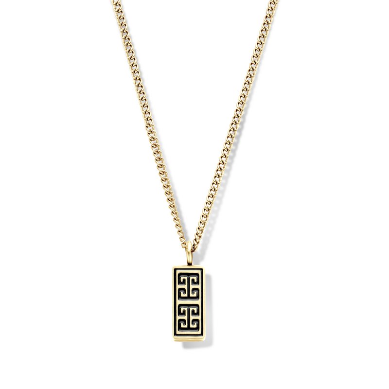 Frank 1967 7FN-0016 Steel Men's Necklace with Pendant - length 60 cm - Gold colored - Gift for men