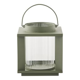 Lohals Lantern, glass/metal, green, 18x18x20,5 cm