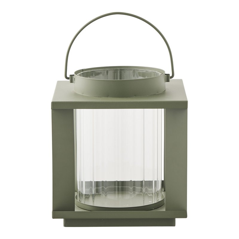 Lohals Lantern, glass/metal, green, 18x18x20,5 cm