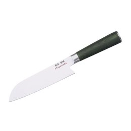 Miyazaki Kodawari Santokumesser 7", Griff Pakkaholz verde