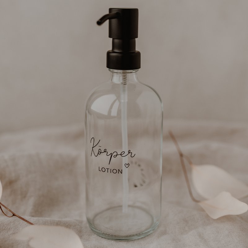 Distributeur de savon lotion pour le corps transparent 500ml (UE = 6 pièces)