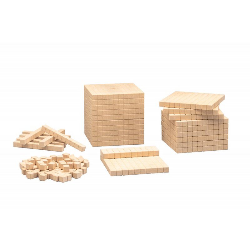Assortiment de base Dienes couleurs naturelles (121 pièces) | Mathématiques décimales RE-Wood®