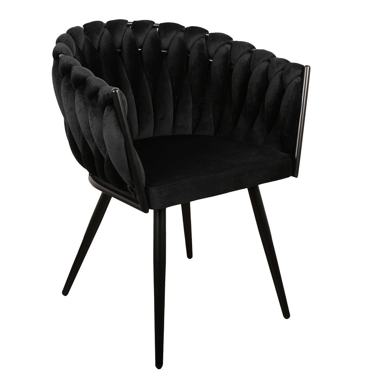 Sedia Wave nera (set di 2)