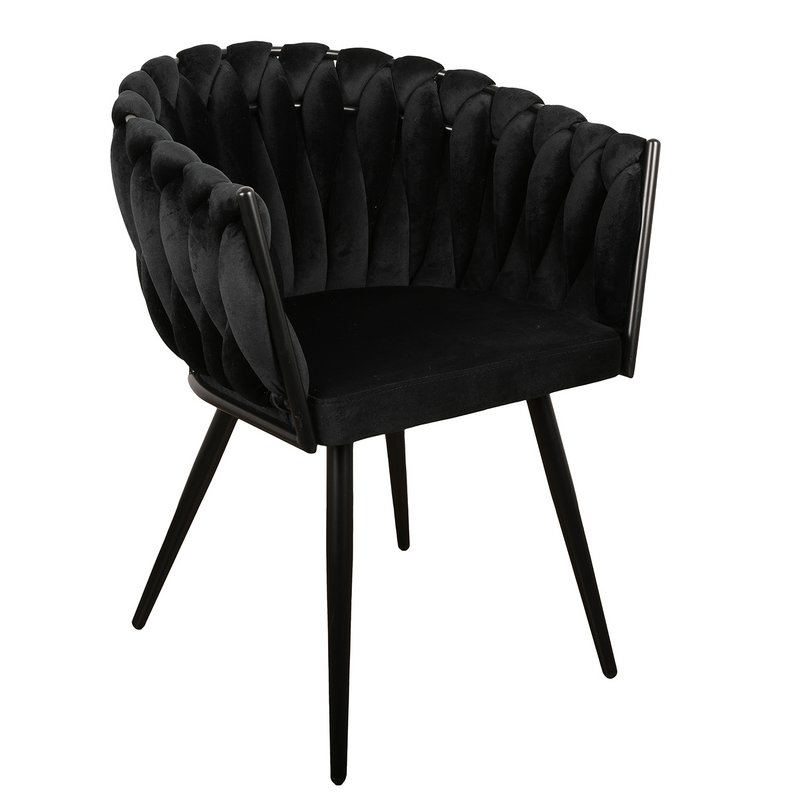 Sedia Wave nera (set di 2)