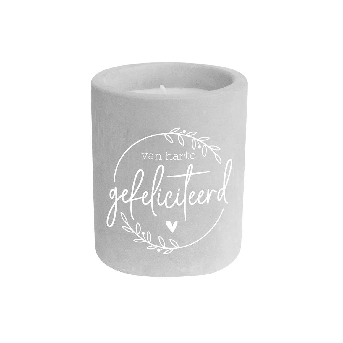 Cement candle - Gefeliciteerd